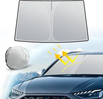 Produktbild von Famanu Sonnenschutz für Fahrzeuge - UV-Schutz, einfach zu verwenden, passend für verschiedene Frontscheiben (M)