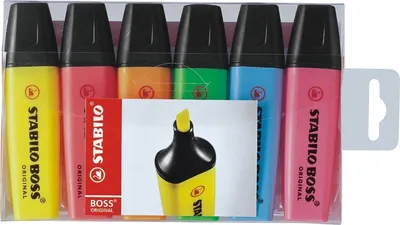 Obrázek produktu pro Zvýrazňovač boss original 6-pack case Balení 5 ks