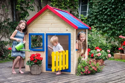 Produktbild von Gartenhaus mit farbiger Verkleidung