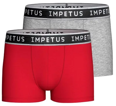 Immagine prodotto di Boxer per bambino, set da 2 pezzi - 10 anni - Rosso / Grigio | by Impetus