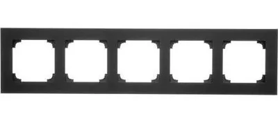 Image de Cadre 5gang noir mat Simon 55 Line TR5/149