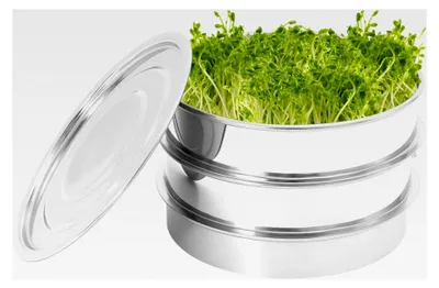 Produktbild von Edelstahl Sprossen Keimgerät mit 2 Keimschalen zur Anzucht von Sprossen