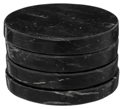 Produktbild von Secret de Gourmet Untersetzer Glaser - 4x Stuck - Marmor - Schwarz