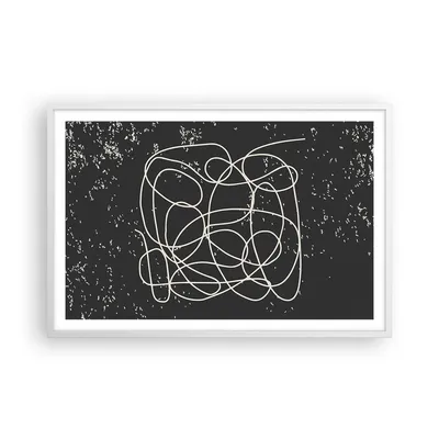 Produktbild von Gerahmtes Poster - Weißer Rahmen - Modern Linie Schwarz - 91,5x61 cm - Wand Bild - Wanddeko - Wandbilder - Kunstposter - Wandposter - Bilderrahmen - Bilder - Kunstdruck - P2WAA91x61-4649