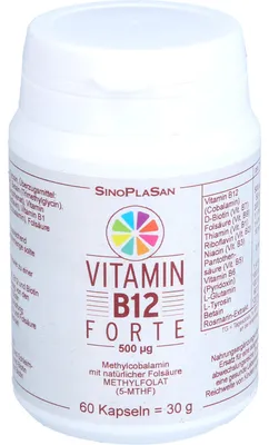 Produktbild von SinoPlaSan Vitamin B12 Forte 500 ug, 60 St. Kapseln