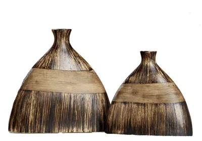Produktbild von Tischvase, Keramik, Braun, groß, 27 x 7,5 x 25 cm