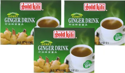 Produktbild von [ 3x 180g ( 10x18g) ] GOLD KILI  Instant Ingwer Getränk / Ingwergetränk / Ginger Drink