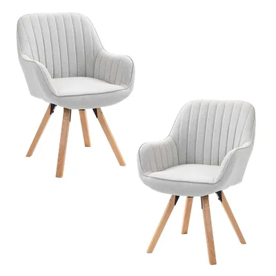 Obrázok produktu pre Meubles Cosy – sada 2 pohodlných jedálenských stoličiek z béžovej látky s otočnou funkciou o 360° – CARSON