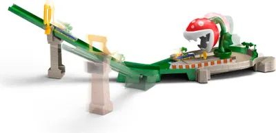 Produktbild von Zestaw torów Hot Wheels Mario Kart Piranha Plant z 1 samochodzikiem i akcesoriami