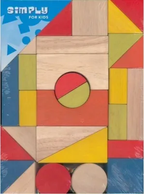 Produktbild von Simply Holzbausteine Set - pädagogisches Spielzeug - 29-teilig - bunt