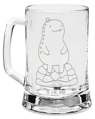 Produktbild von Mr. & Mrs. Panda Glasseidel Schildkröte Pause - Transparent - Geschenk, Glaskrug, Achtsam, Seidel, Bierkrug Glas, Panzer, glücklich, Krug, Humpen, Achtsamkeit, sitzen