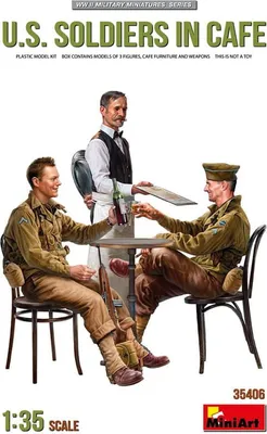 Immagine prodotto di MiniArt 1:35 figure soldati americani in un caffè (3) con accessori Modellazione in plastica