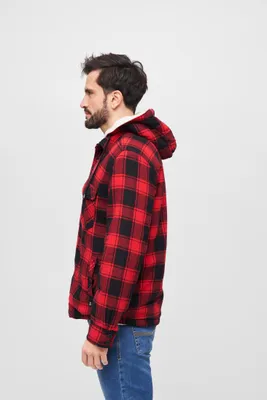 Obrázek produktu pro Bunda Brandit Lumberjacket hooded red/black - 5XL