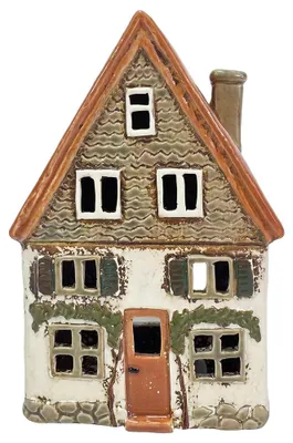 Produktbild von Clayre & Eef Teelichthalter Haus Beige Keramik