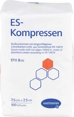 Image de Compresses ES non stériles, 8 plis, 7,5 x 7,5 cm, 100 pcs