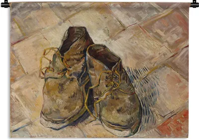 Produktbild von MuchoWow® Wandteppich Wandbehang Schuhe - Vincent van Gogh 90x67.5 cm Tapisserie Dekoration Wandtuch - Fototeppich - Wand-Skulpturen