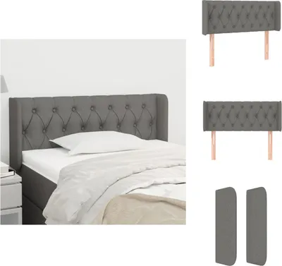 Produktbild von vidaXL Kopfteil mit Ohren Dunkelgrau 103x16x78/88 cm Stoff -  Kopf- & Fußenden