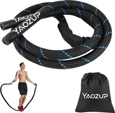 Produktbild von Verzwaarde Springtouw 12 kg für Erwachsene - Schweres Battle Rope Fitnesstouw - Komplette Muskeltraining für Gewichtsverlust