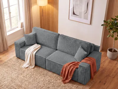 Produktbild von BroMARKT Sofa mit Schlaffunktion BELIO 200x138 cm Couch mit Bettkasten Grau