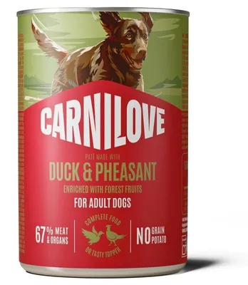 Immagine prodotto di CARNILOVE Dog Anatra e Fasan - Cibo umido per cani - 400g