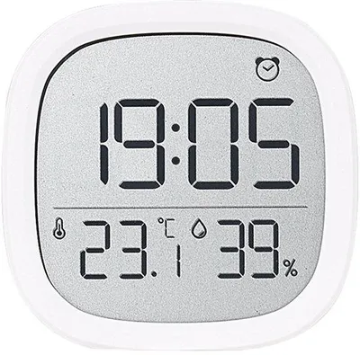 Zdjęcie produktu dla Elektroniczny zegar z minimalnymi wartościami, biały, z wyświetlaczem temperatury i wilgotności