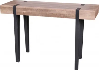 Image de Console LOVY – Bois avec Pieds en Métal Noir