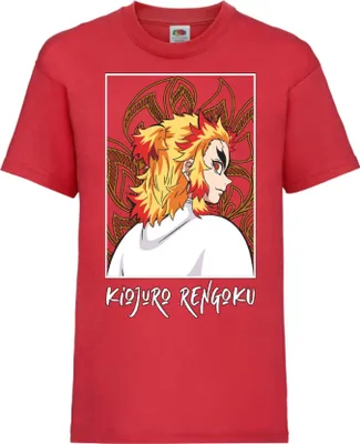 Immagine prodotto di Maglietta per bambini Demon Anime Slayer Kyojuro Rengoku 03 Scorching Sun, 5-6 Jahr - 116 , Rouge