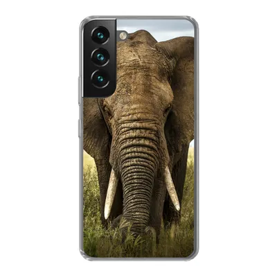 Produktbild von MuchoWow® Handyhülle Schutzhülle Hülle für Samsung Galaxy S22 Elefant - Natur - Gras - Tiere - Landschaft Silikon Softcase Handy Hülle - Mobiltelefonhülle