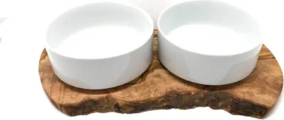 Produktbild von Doppel-Futterstation RUSTY (2x 1,5 Liter Porzellanschale) für große Hunde
