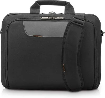 Produktbild von Famanu Laptoptasche für Notebooks bis 16 Zoll mit Zubehörfach und Trolleyflap, Schwarz