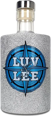 Produktbild von Luv & Lee Hanseatic Dry Gin aus Hamburg 0,5l (43% Vol) - Bling Bling Glitzerflasche in silber