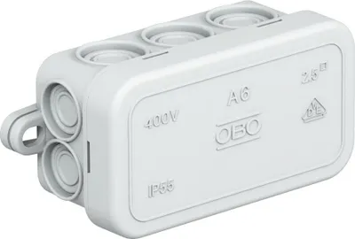 Obrázek produktu pro Krabice odbočná OBO IP55 A6 80x43x34mm světle šedá