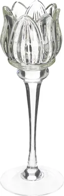 Produktbild von Eleganter Glas-Kerzenhalter in Blumenform für festliche Tischdekoration