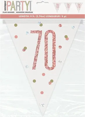 Produktbild von Wimpelkette roségold Zahl 70