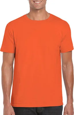 Produktbild von Gildan 64000 | Softstyle Herren T-Shirt modischer Kragen - Farbe: Orange - Größe: 3XL