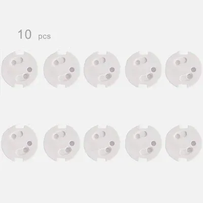 Image de Sécurité enfants à trois pôles - 10 pièces - Blanc - Prise de sécurité pour enfants