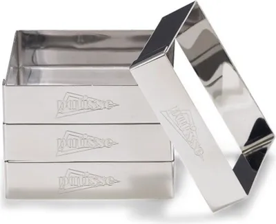 Produktbild von Patisse Set mit 4 quadratischen Edelstahlringen 8 cm P02150