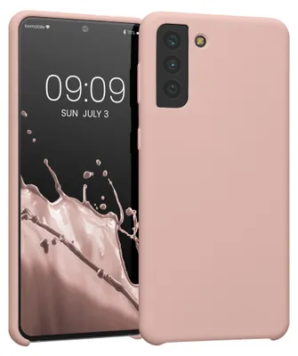 Produktbild von kwmobile Handyhülle für Samsung Galaxy S21 Plus Hülle - Case Silikon - Kabelloses Laden - Schutzhülle Cover in Altrosa matt
