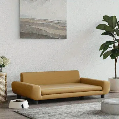 Image de Panier pour chien, couleur marron, dimensions 100x54x33 cm. Doux et confortable, chaud et respirant. Convient aux chiens de taille moyenne