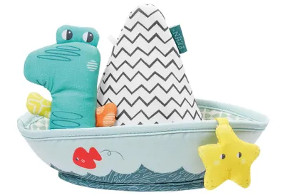 Image de Fehn Bateau de bain avec marionnette à doigts Crocodile - Plansch