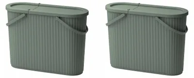 Produktbild von IKEA DAMMÄNG Mülleimer mit Deckel, 48 l, Schiefergrün