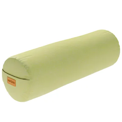 Produktbild von GORILLA SPORTS® Yoga Bolster - Ø20 cm, Waschbarer Bezug, aus 100% Baumwolle, mit Dinkelfüllung, Tragegriff, Hellgrün - Yogarolle, Yogakissen, Yogabolster, Pilates, für Restorative Yoga