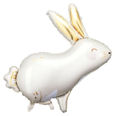 Obrázok produktu pre Zajačik fóliový balón Veľkonočný zajačik biely 70 x 71,5 cm dekorácia na párty Veľká noc
