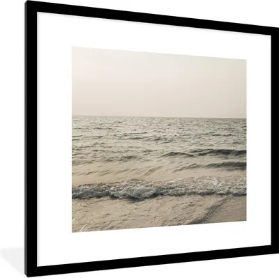 Produktbild von MuchoWow® Gerahmtes Poster Sommer - Meer - Grün 40x40 cm - Poster mit Schwarzem Bilderrahmen Wandposter Rahmen Foto Bilder - Poster - Plakat im Rahmen