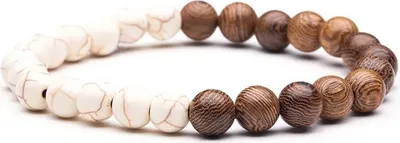 Produktbild von Armband CO-28525 - Braun/Weiß - Uni Schmuck KP28525