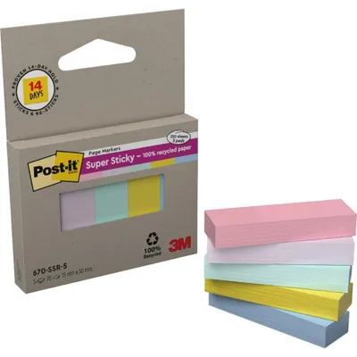 Produktbild von Post-it® Super Sticky Haftmarker farbsortiert 5 Blöcke