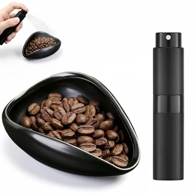 Kaffeebohnen-Dosierbecher-Set mit Sprühflasche, Keramik, 2-teilig