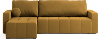 Produktbild von Masseno Ecksofa VOLIRA mit Schlaffunktion L-Form, Sofa mit Bettkasten, Wohnzimmersofa, Couch, Soffa, Bettsofa, Couchgarnitur- Gelb, KRONOS 01