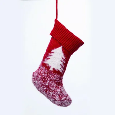Immagine prodotto di ACA Calza di Natale rossa illuminata con decorazioni (albero) 20x46 cm X071276