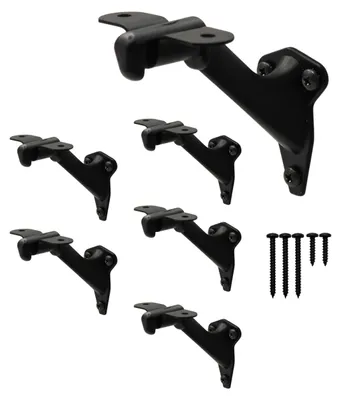 Imagen del producto de Soportes para barandillas de escaleras - 6 unidades, soportes robustos de 7,5 cm de color negro